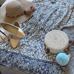 Mario Serrano Italy blue & white dress